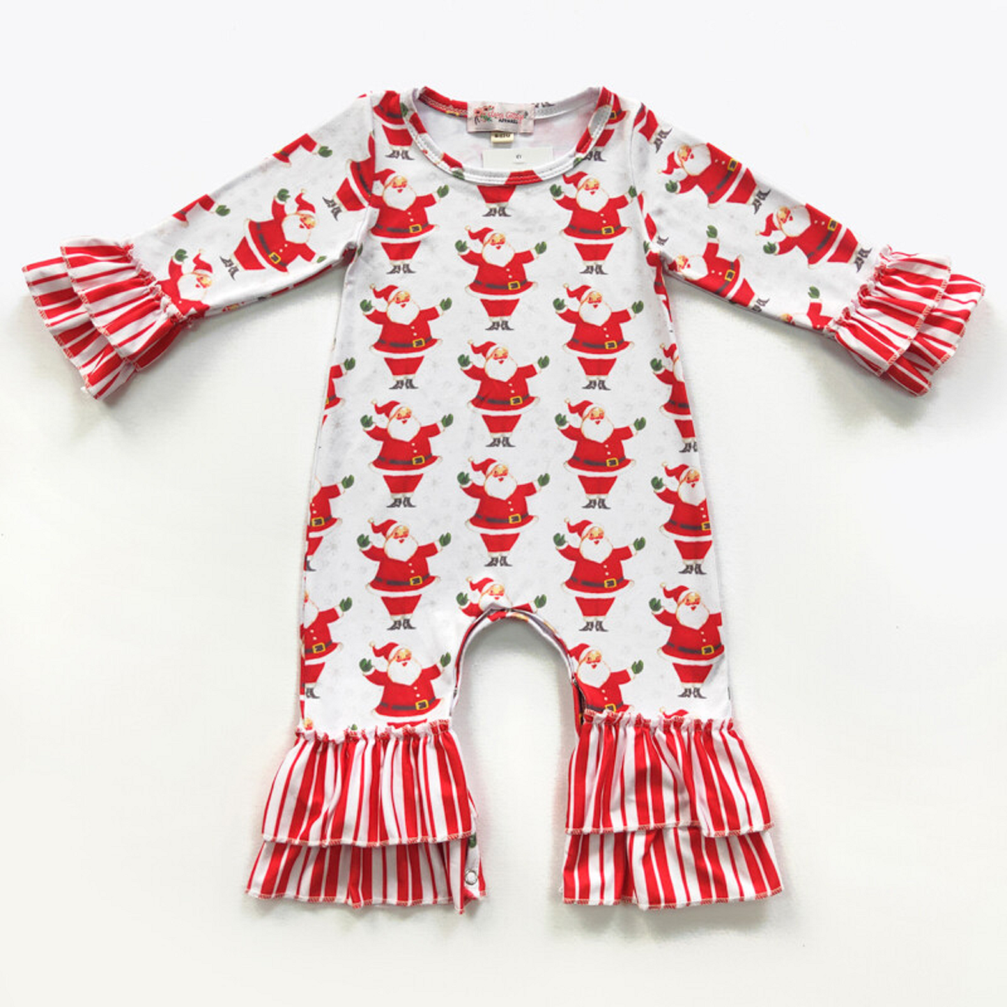 Candy Cane Santa Baby Romper