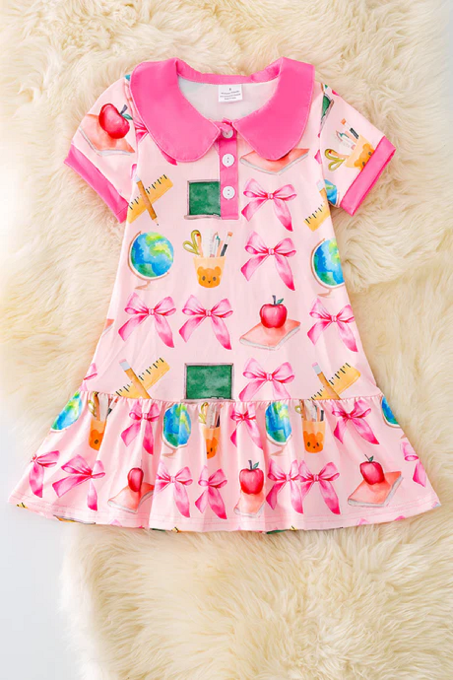 Pink Collared Back to School Dress