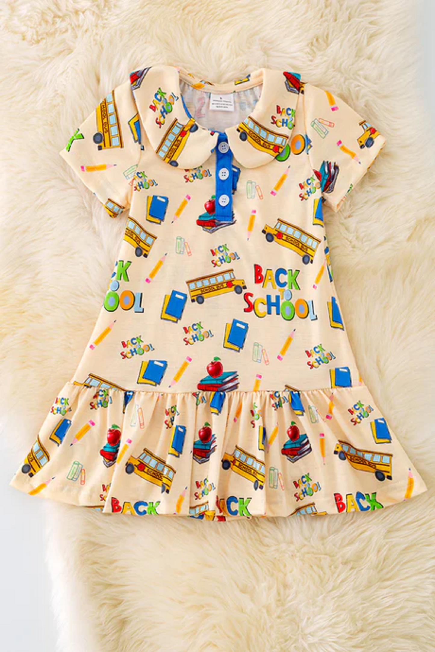 Cream Super Cute Back to School Dress