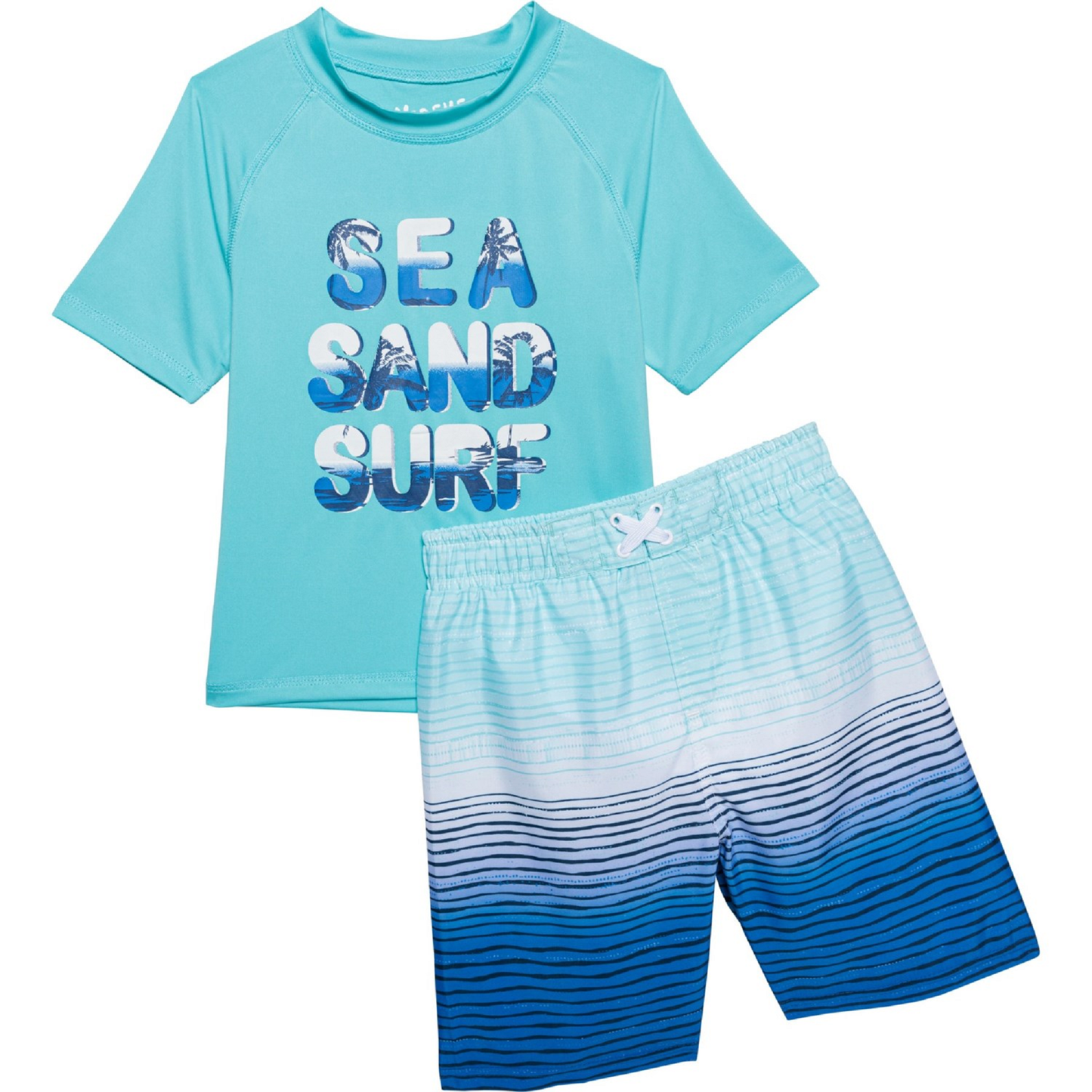 iXtreme Little Boys Sea and Surf Rash Guard and Trunks Set - Short Sleeve