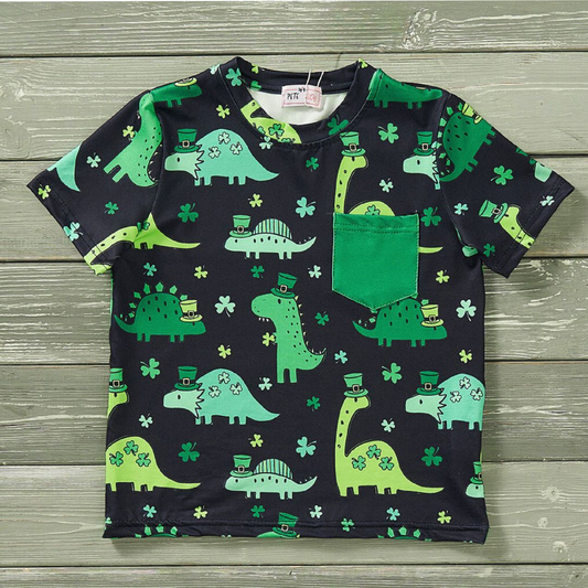 Pete + Lucy Shamrock Dinos Short Sleeve Shirt