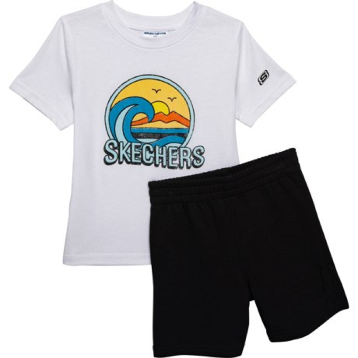 Skechers Toddler Boys Distressed Swell Graphic T-Shirt and Shorts Set - Short Sleeve