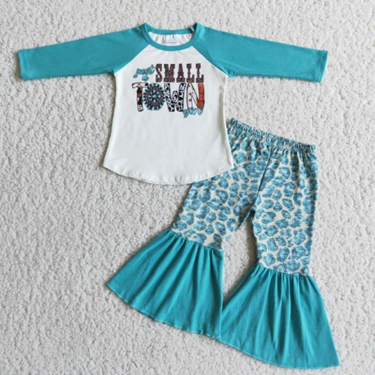 Small Town Girl Reglan Long Sleeve Bell Pants Set