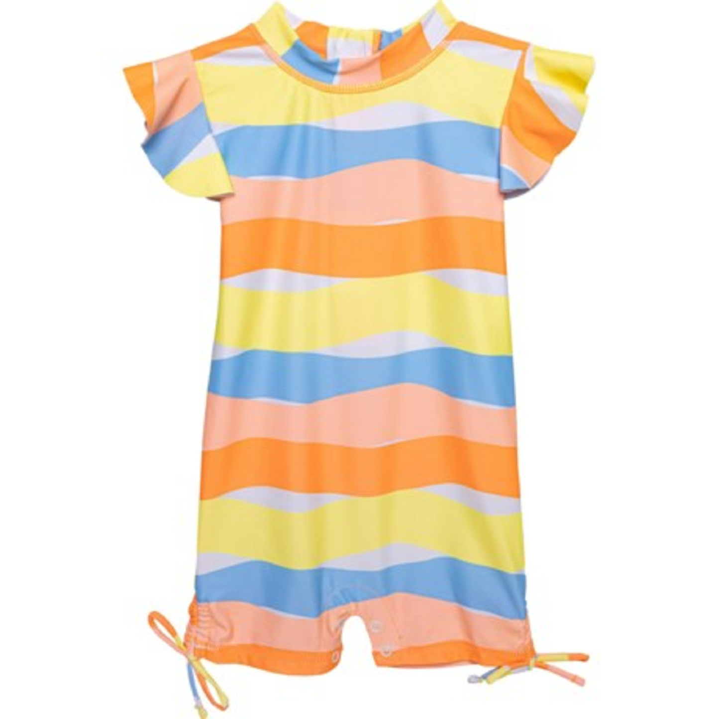 Snapper Rock Infant Girls Good Vibes Flutter Sleeve Sunsuit - UPF 50+