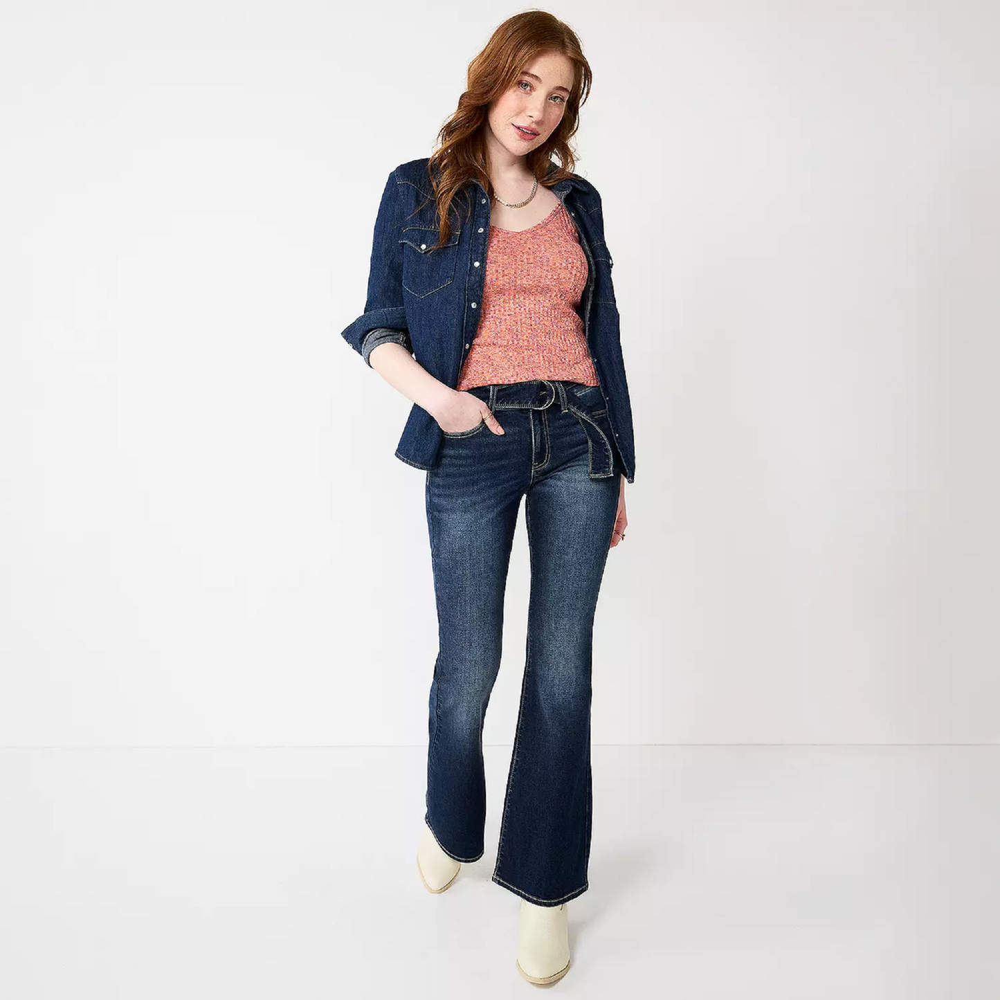 Juniors' SO® Low Rise Flare Jeans Dark Wash