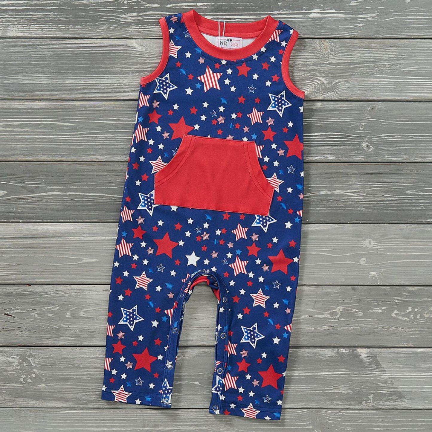 Pete + Lucy Star Spangled Boys Romper