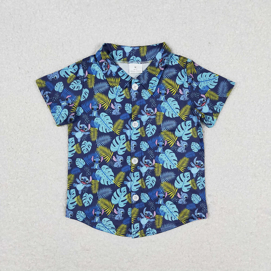 Blue Animal Button Shirt