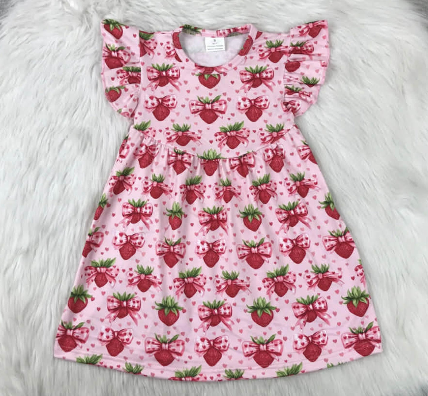 Sweet Strawberry Short Sleeve Dress