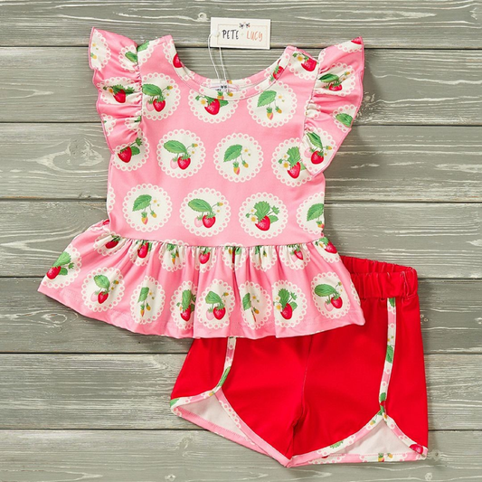 Pete + Lucy Simply Strawberry Short Set