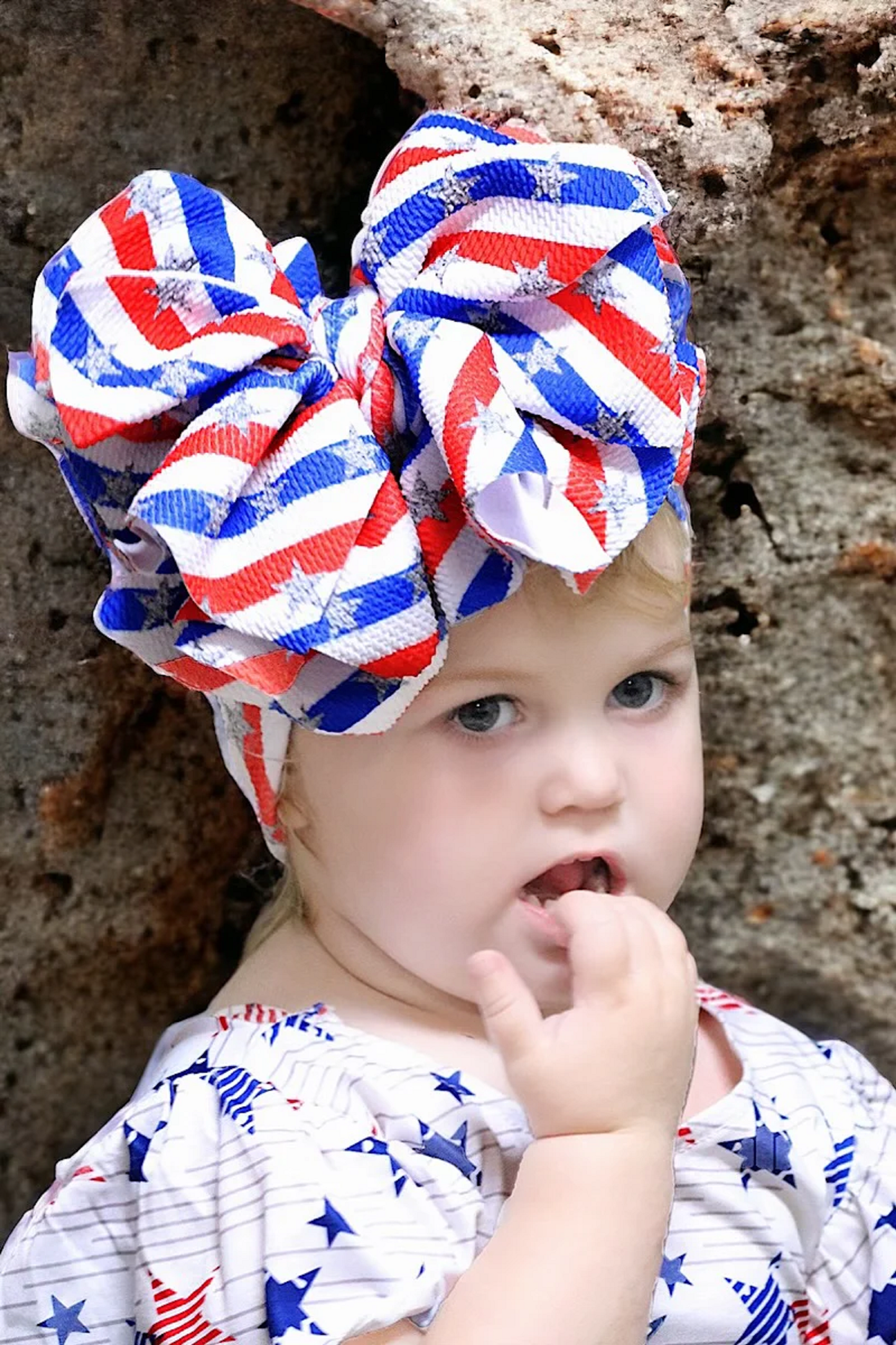 STRIPE & STAR PATRIOTIC TASSEL BABY HEADBAND