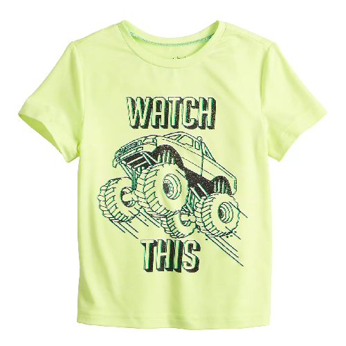 Toddler Boy Jumping Beans® Safety Yellow Monster Truck Graphic Tee Watch This