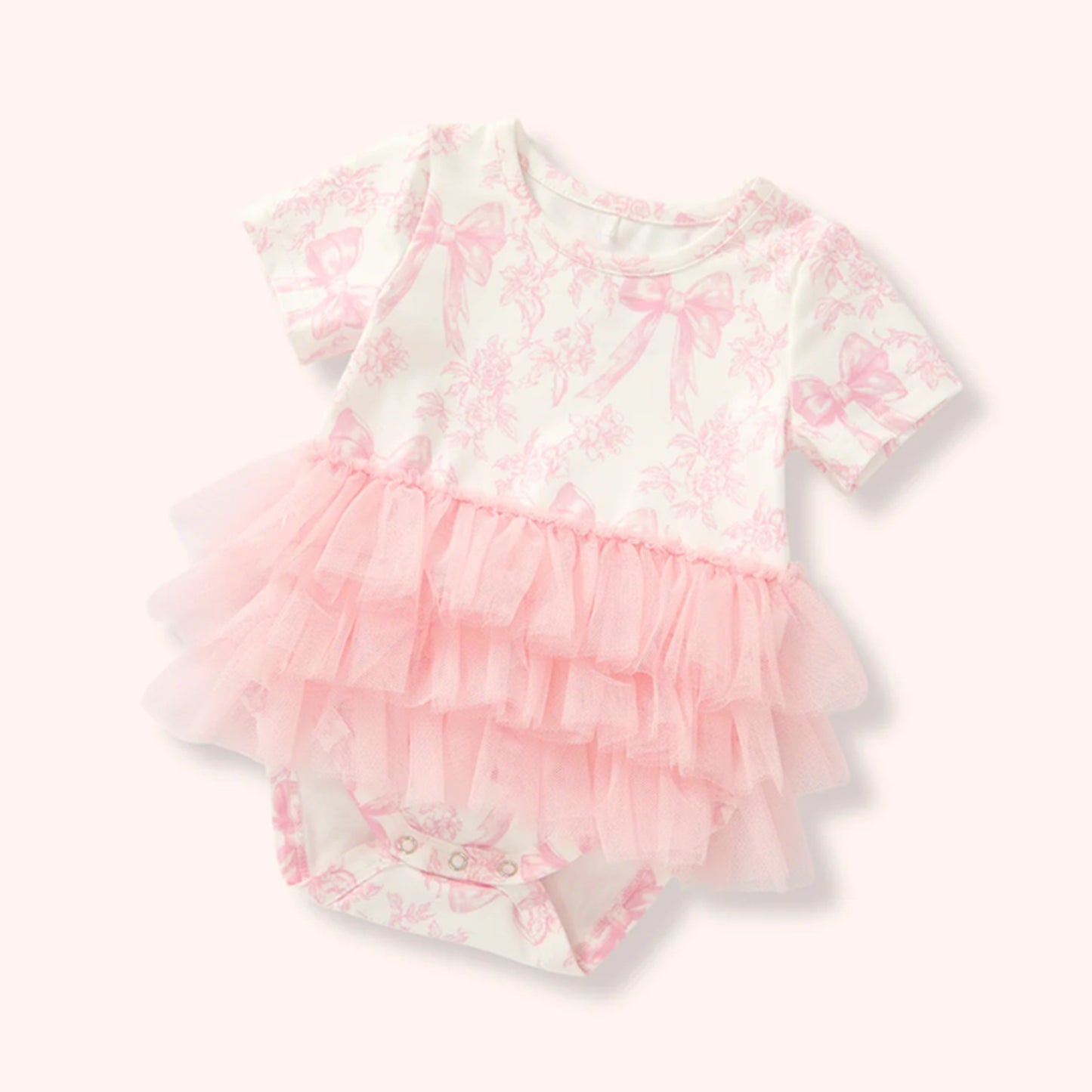 Pete + Lucy Vintage French Fairytale Pink Tulle Romper
