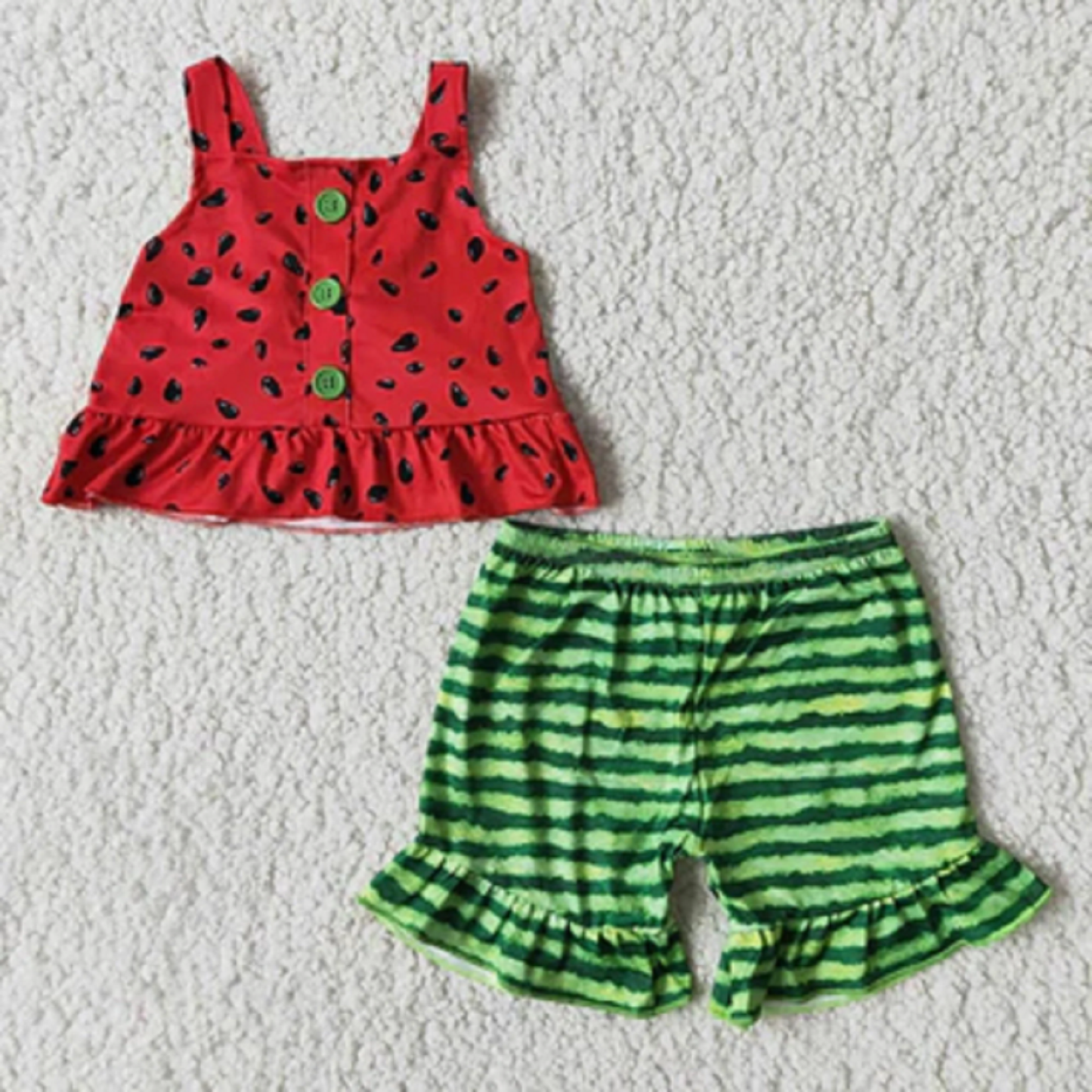 Sleeveless Watermelon Short Set