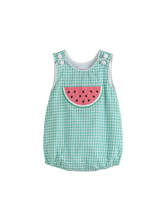 Lil Cactus Green Gingham Watermelon Romper