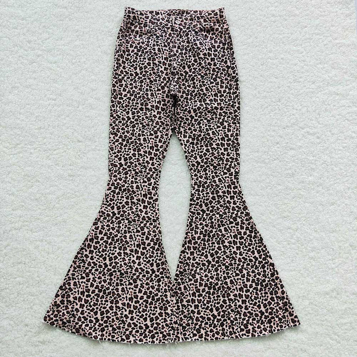 Ladies Leopard Print Bell Bottoms