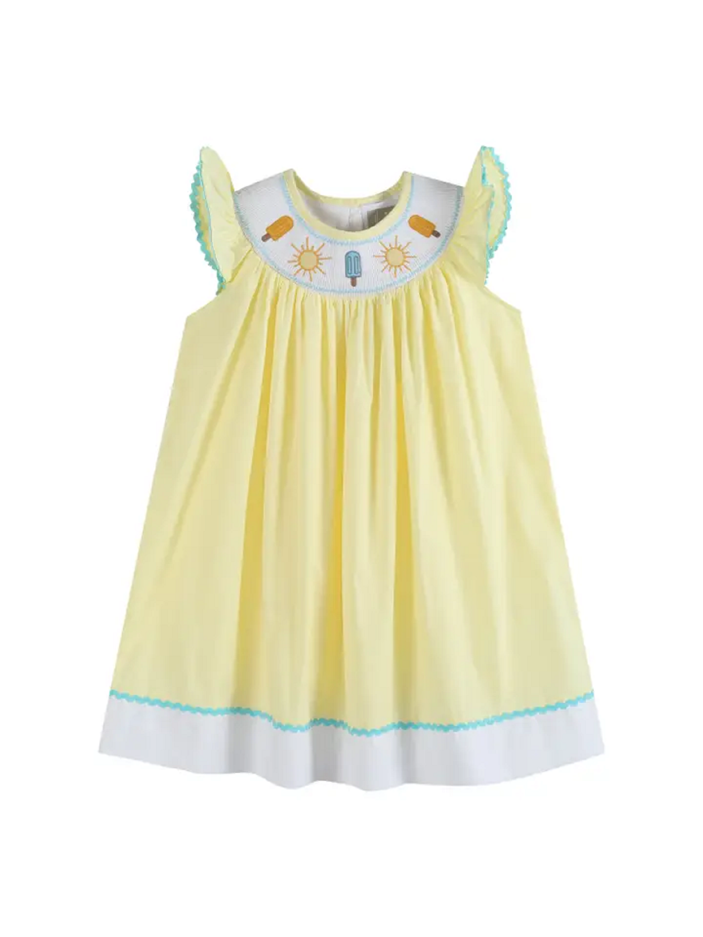 Lil Cactus Yellow Popsicle Smocked Bishop Dress