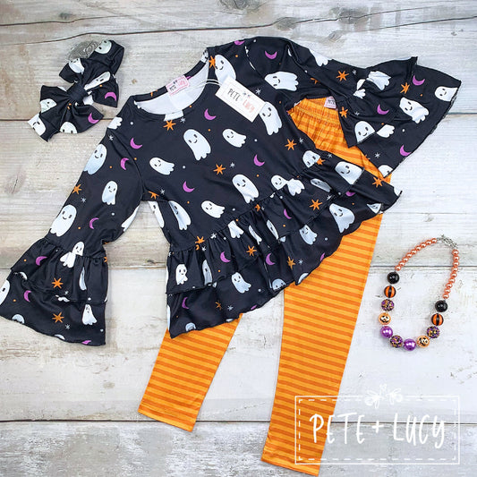 Pete + Lucy Happy Ghost LONG Sleeve Pant Set