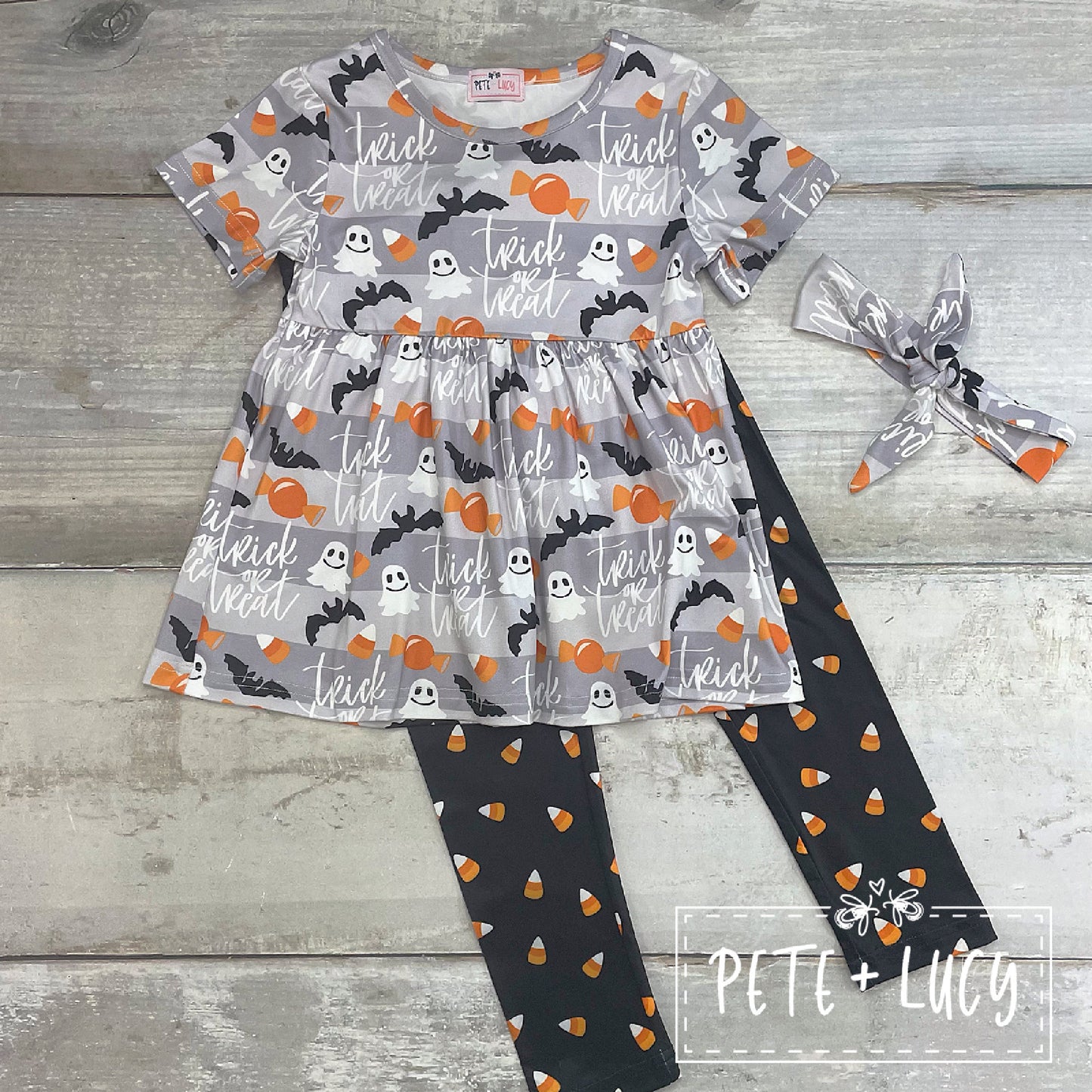 Pete + Lucy Trick or Treat Short Sleeve Pant Set