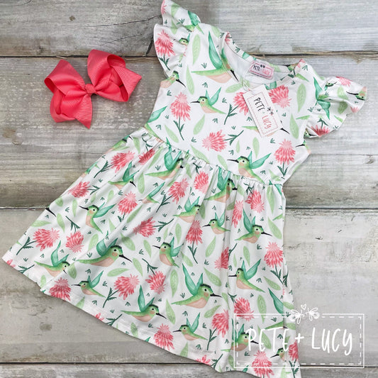 Pete + Lucy Happy Hummingbirds Short Sleeve Dress