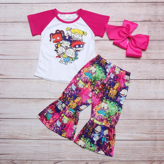 Cartoon Kids Bell Bottom Pant Set