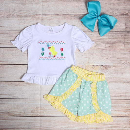 Girls Duck Short Sleeve Short Set