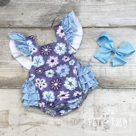 Pete + Lucy Plum Blooms Romper