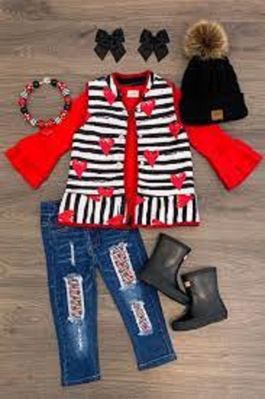 Heart & Stripes Vest Set