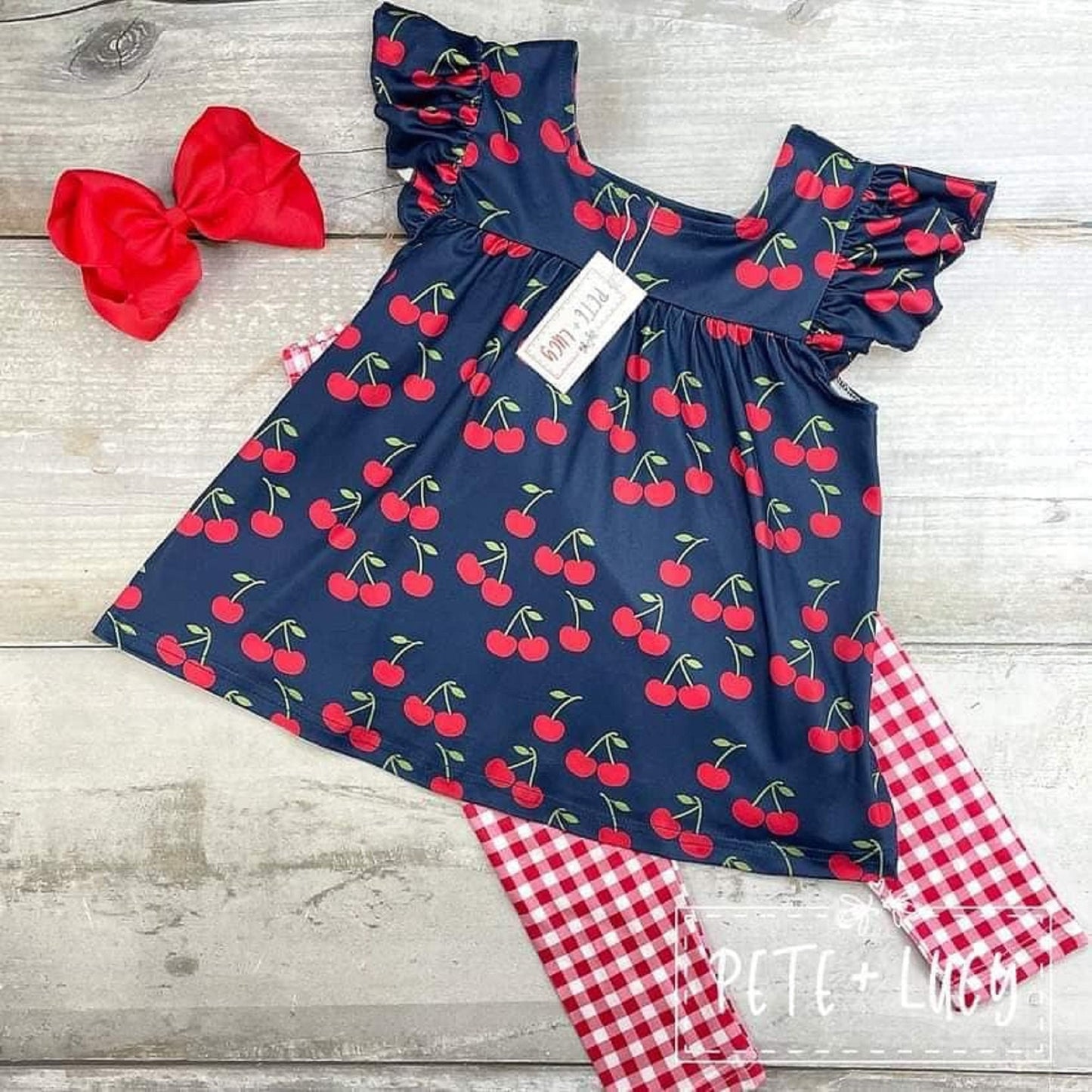 Pete + Lucy Cherry Pie Cutie Pants Set