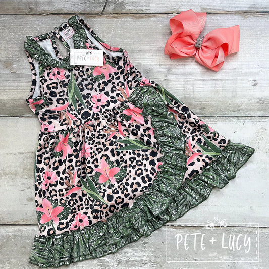 Pete + Lucy Short Sleeve Jungle Garden Dress