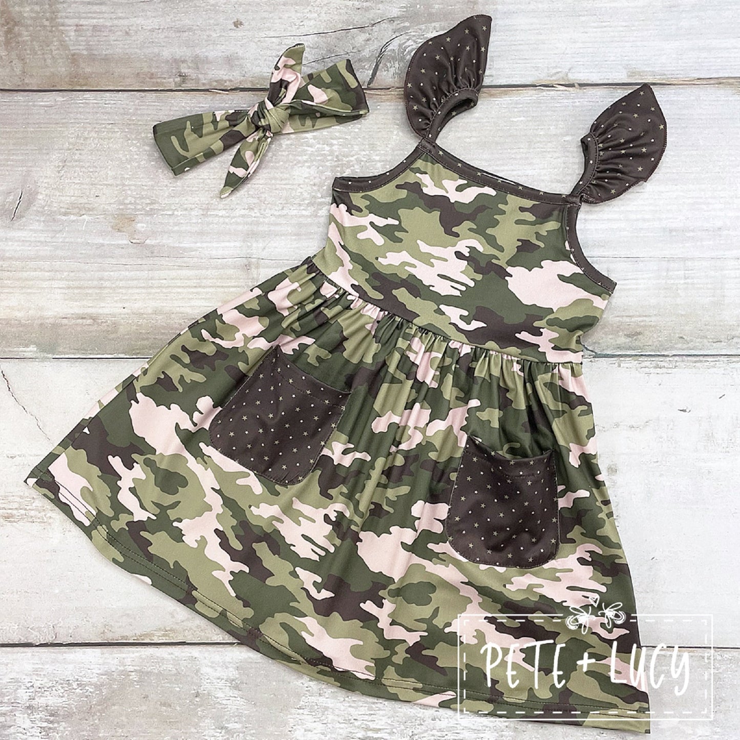 Pete + Lucy Camo Cuties Short Sleeve Dress