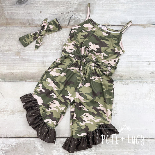 Pete + Lucy Camo Cutie Capri Romper