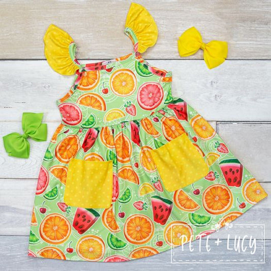 Pete + Lucy Fruitful Sun Short Sleeve Dress