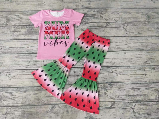 Summer Vibes Watermelon Bell Bottom Set