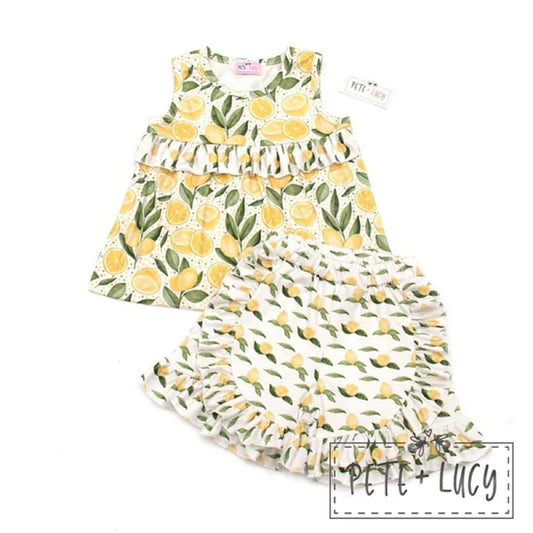 Pete + Lucy Mellow Lemon Short Set