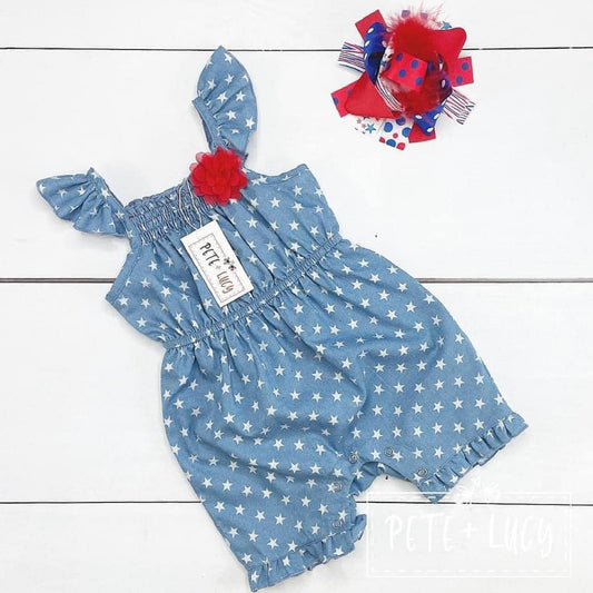 Pete + Lucy Short Sleeve 4th of July Romper