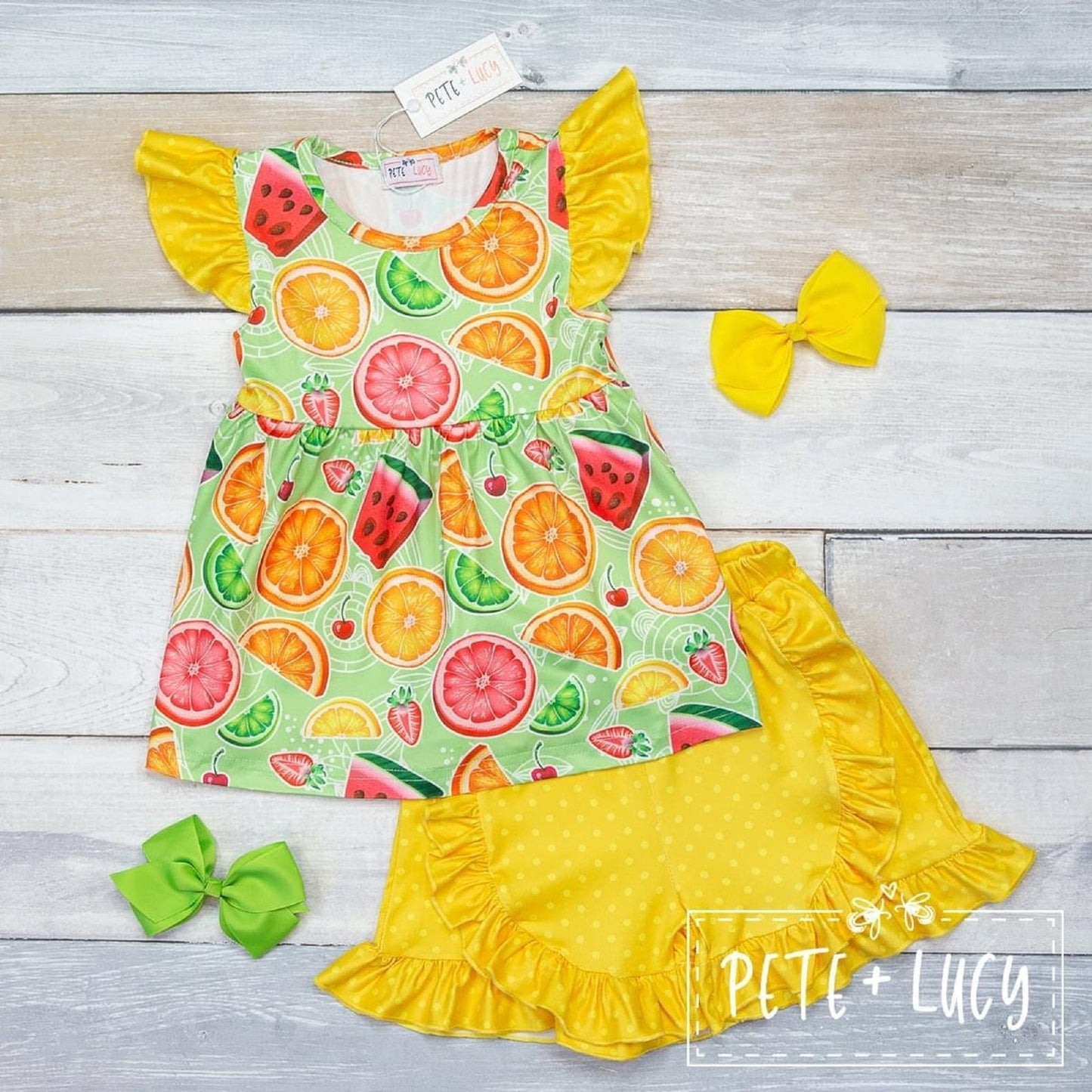 Pete + Lucy Fruitful Sun Short Sleeve Short Set