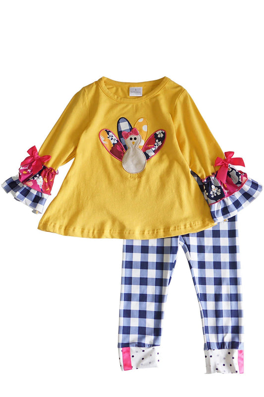 Mustard Turkey Applique Pant Set