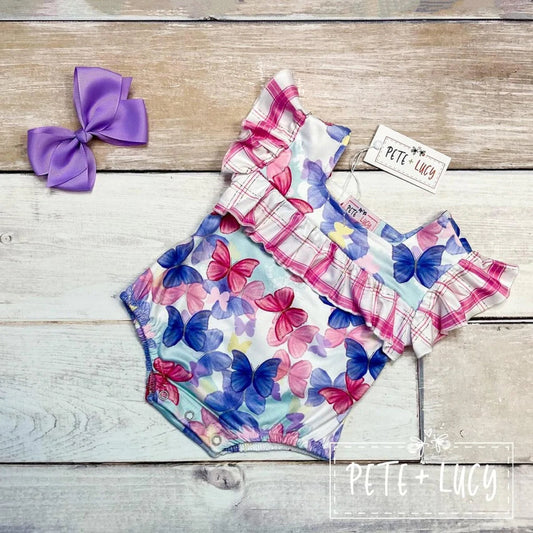 Pete + Lucy Free Like a Butterfly Short Sleeve Romper