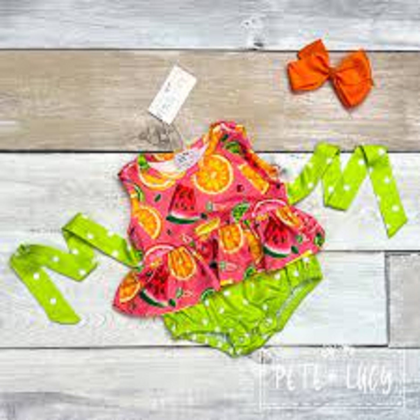 Pete + Lucy Sweet Fruit Short Sleeve Romper