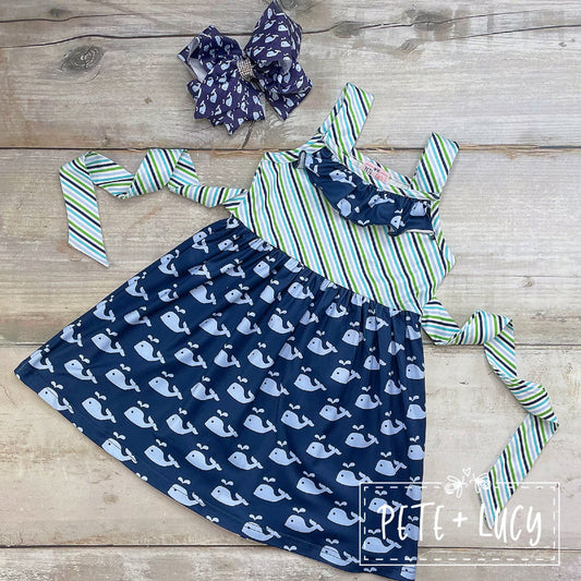 Pete + Lucy Whale of a Time Short Sleeve Girl's Dress