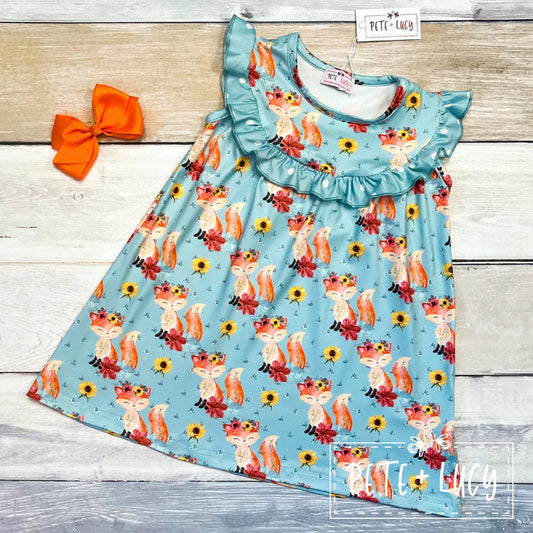 Pete + Lucy Happy Fox Short Sleeve Dress