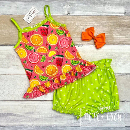 Pete + Lucy Sweet Fruit Short Sleeve Short Set