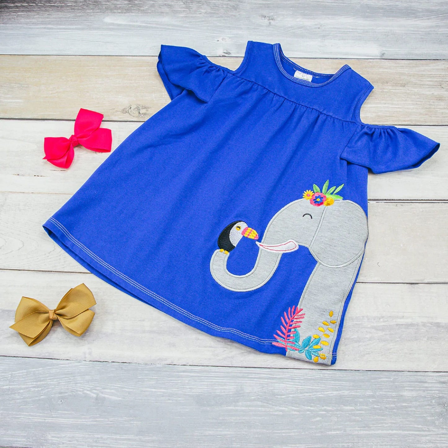 Elephantastic Short Sleeve Blue Dress