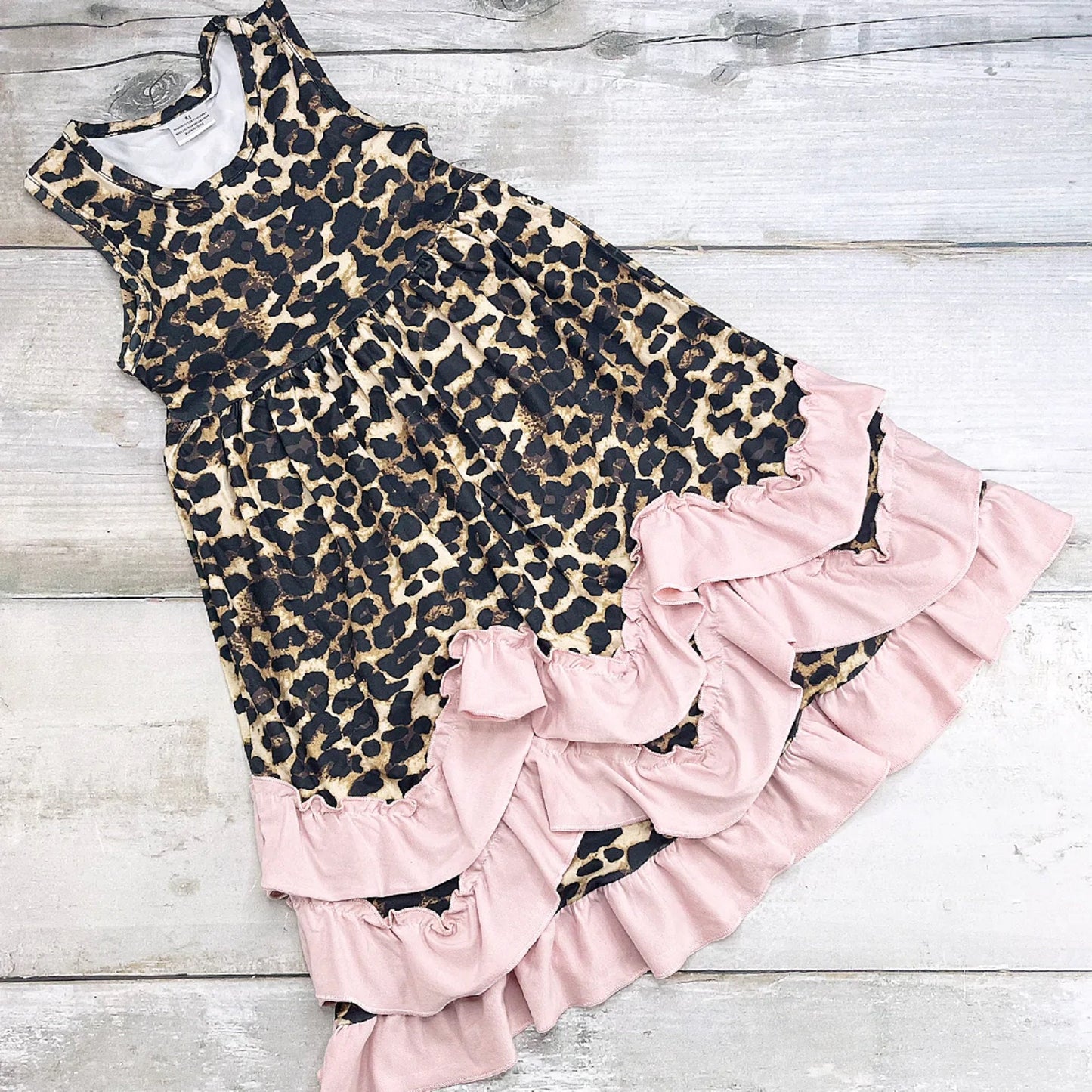 Blush Pink Leopard Maxi Dress