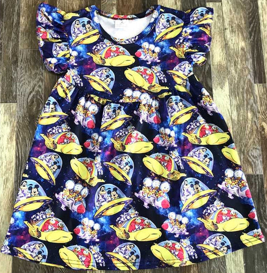 Mouse Space Adventure Short Sleeve Dress