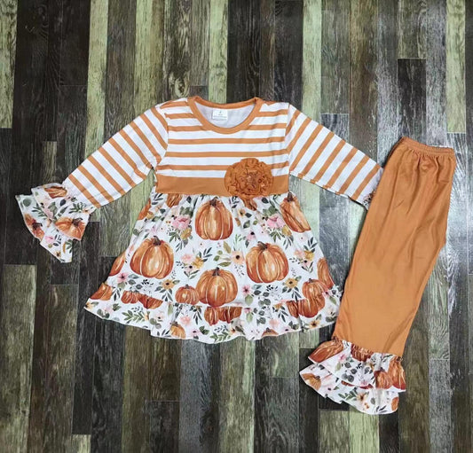 Sweet Orange Stripe Pumpkin Set