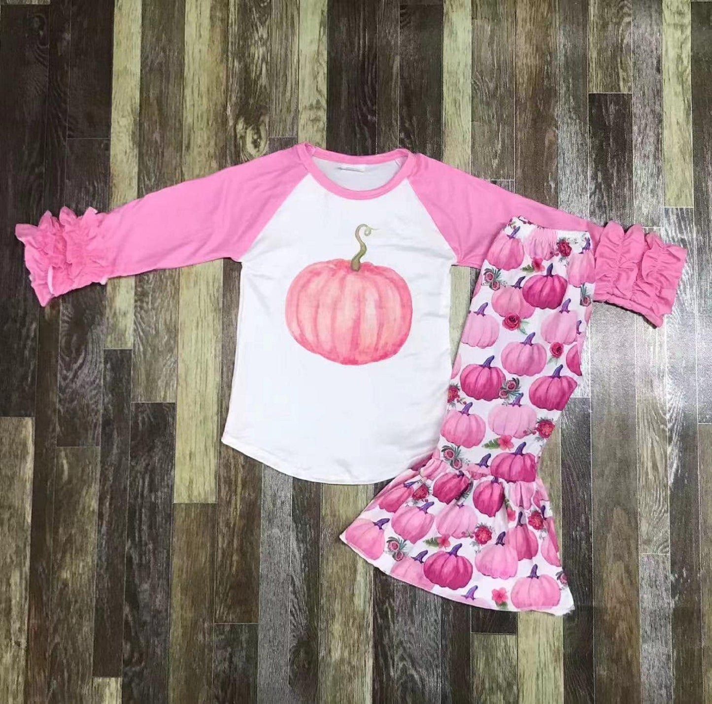 Pink Pumpkin Bell Set Breast Cancer Month