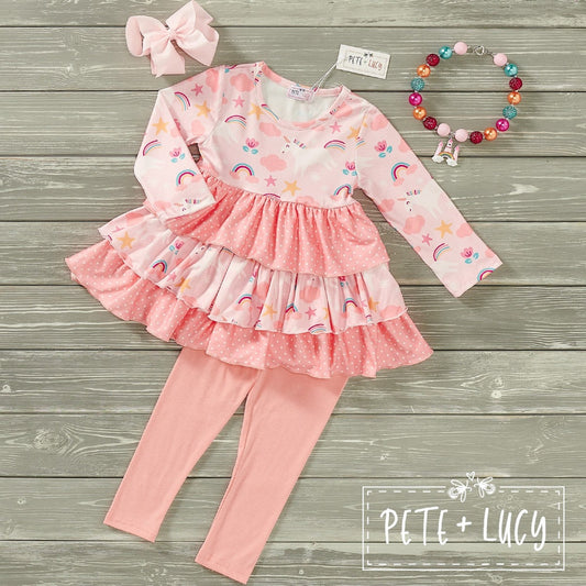 Pete + Lucy Unicorn Fluff Pants Set