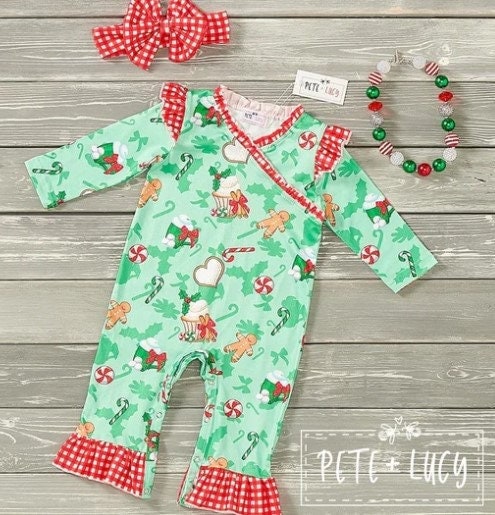 Pete + Lucy Christmas Sweets Infant Romper