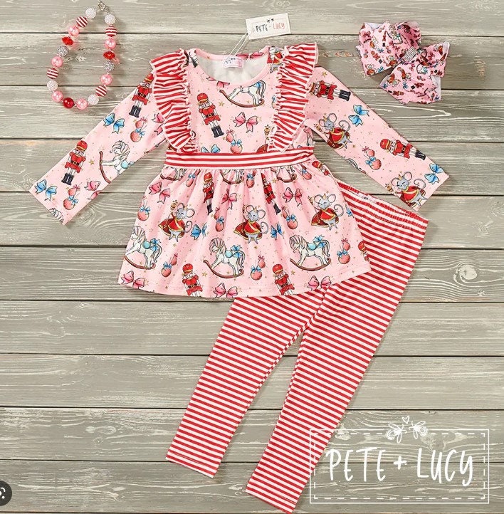 Pete + Lucy Sweet Nutcracker Two-Piece Pant Set